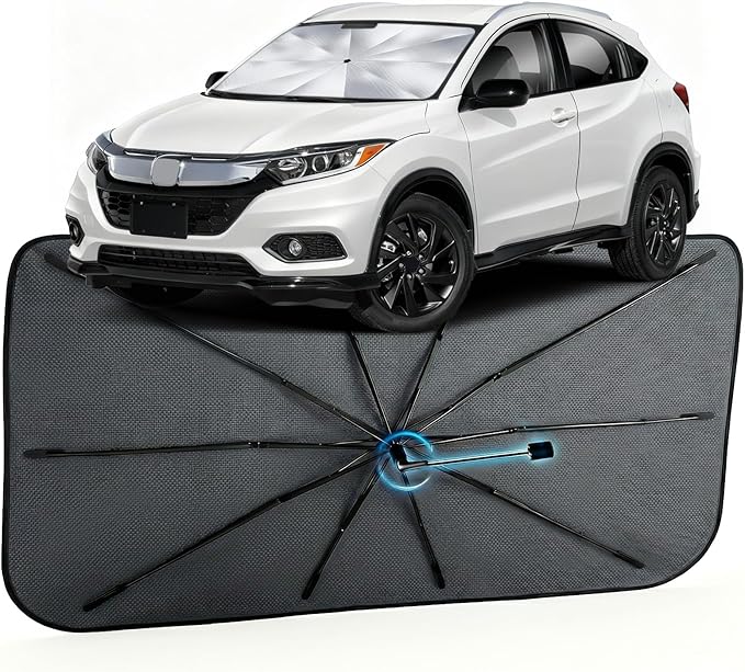 Car Windshield Sun Shade for Honda HR-V 2016-2022 –[Reflective Coated Fabric] Sunshade Umbrella for Front Window, Car Shades Sun Visor Keep Car Cool and Protects Interior, 1:1 Exact Fit