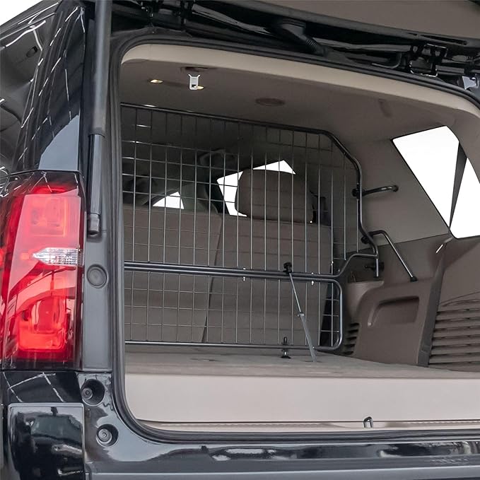 TRAVALL Compatible with Chevrolet Tahoe (2014-2020) Dog Car Barrier Guard Custom Fit Heavy Duty Steel Mesh Trunk Divider Safety Travel Premium Luggage Cargo Barrier Backseat Protection