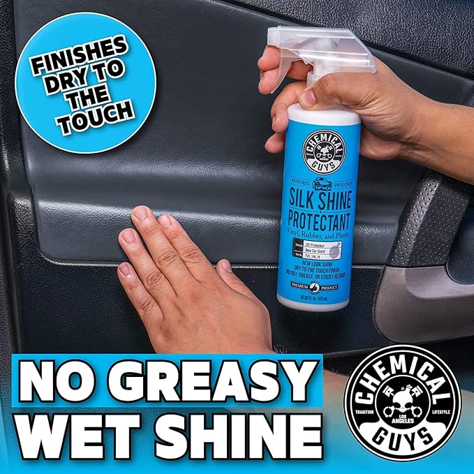 Chemical Guys TVD_109_1602 Silk Shine Spray-able Dry-to-The-Touch Dressing and Protectant for Tires, Trim, Vinyl, Plastic and More, Safe for Cars, Trucks, Motorcycles, RVs & More, 16 fl oz (2 Pack)