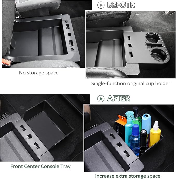 Underseat Storage Organizer Compatible with 2015–2025 2026 Ford F150 and 2017–2026 F250 F350 F450 with 40/20/40 Jump Seat – Replaces OEM Cup Holder HC3Z-2813562-AB
