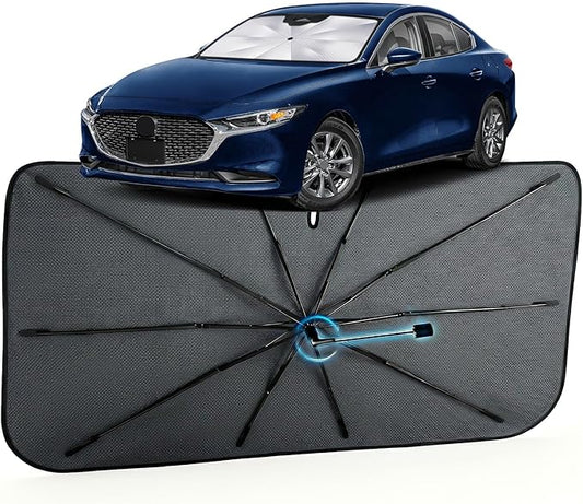 Car Windshield Sun Shade for Mazda 3 2014-2026 –[Reflective Coated Fabric] Sunshade Umbrella for Front Window, Car Shades Sun Visor Keep Car Cool and Protects Interior, 1:1 Exact Fit