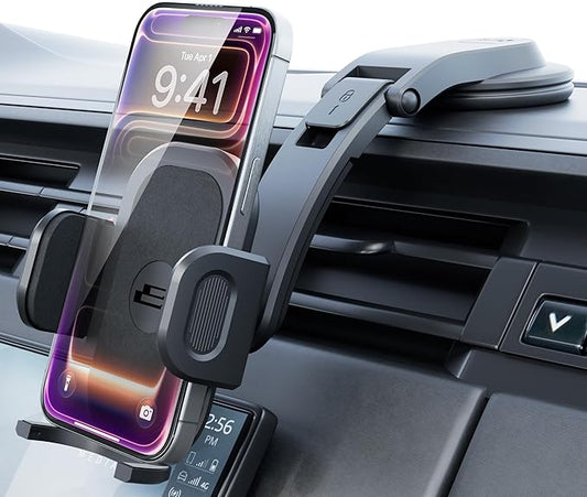 Bracketron TripGrip Low-Profile Dashboard Car Phone Holder Mount, One-Click Expandable Phone Holders for Your Car for All Smartphones