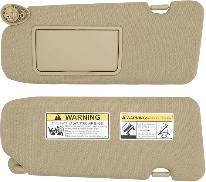 NHILES Driver Left Side Sun Visor Replacement Fits for Honda CR-V 2017-2022 Sunshade Without Light 83280TLAA02ZA Color: Beige