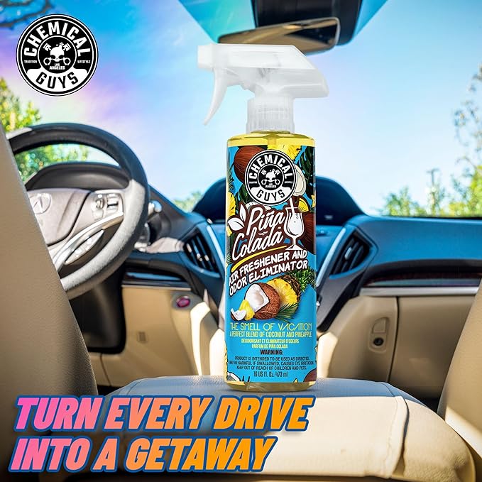 Chemical Guys AIR22904 Premium Air Freshener & Odor Eliminator (4 Oz, Piña Colada Scent)
