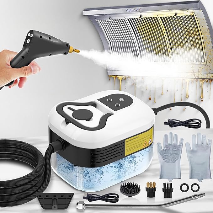 2500W Steam Cleaner for Home & Car, 15s Heat-Up Handheld Steamer for Cleaning, 1.2L Portable High Steam Cleaners, 6-Level Steam Control with 14 pcs Accessories Kit for Car, Floors, Couches, Grout