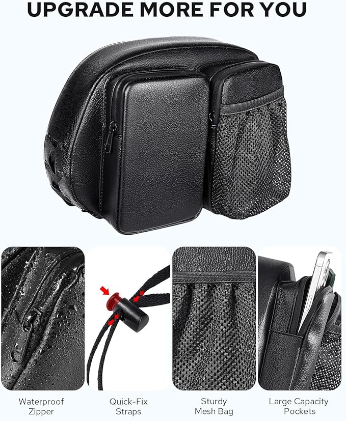Benlari Rider Driver Backrest Bag, Driver Backrest Storage Bag, Rider Backrest Organizer Bag Fit for Harley Touring CVO Street Glide Road Glide Limited Softail Sportster Tri Glide Dyna
