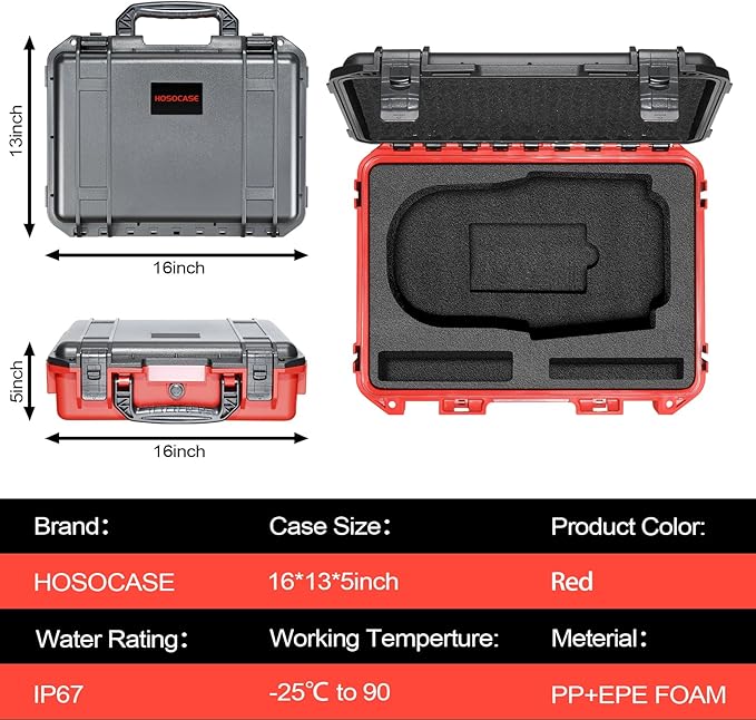 Hard Case for NOCO Boost GB150 – 3000A UltraSafe Jump Starter Box for 12V Boost Pack Power Bank, Jumper Cables & Accessories | Waterproof Hard Storage Box Portable Organizer for Travel (red)
