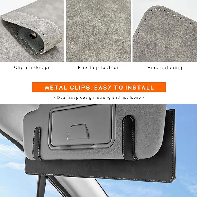 2 PCS Sun Visor Extender for Car, Anti-Glare Sunvisor Extension Shade Attachment for Safe Driving, Clip-On Sun Blocker Sunshade Extender Protect Driver Passenger from UV Rays (Spot Gray)