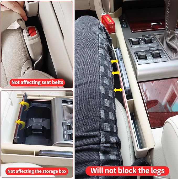 Suitable for 2010-2021 Lexus GX460 Seat Gap Storage Box 400 Central Control Storage Box Modification (2010-2021 Beige-master driving)