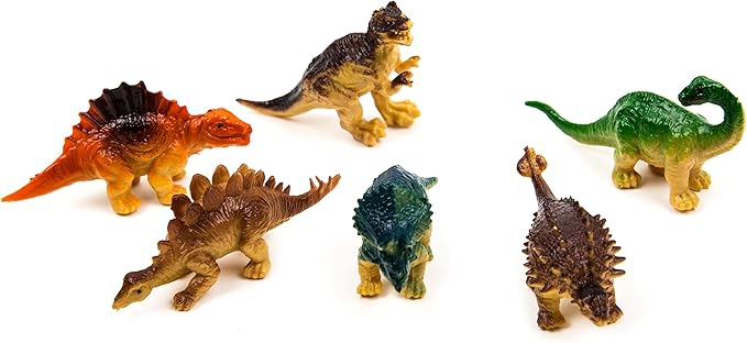 Toysery Dinosaur Toy Storage Carrier for Kids, Portable Jurassic World Toy Organizer with Built-in Carrying Handle and Wheels, Includes Mini Dinosaurs and Car Toys Inside for Toddler Boys and Girls