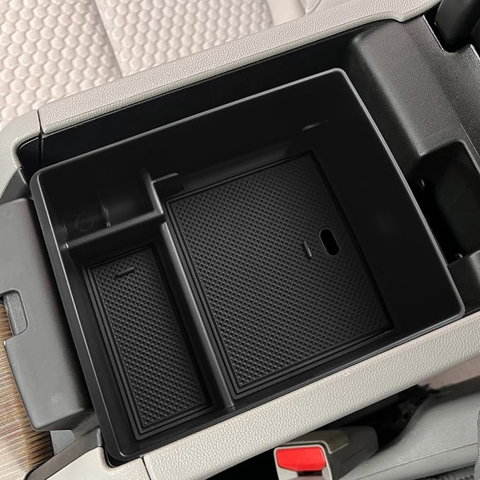 HGWEI Compatible with GMC Acadia Center Console Organizer 2017-2019 2020 2021 2022 2023 Acadia SL SLE SLT Denali AT4 Interior Accessories, ABS Armrest Storage Box Insert Tray, Black