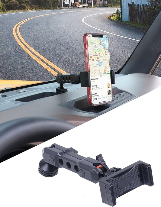 sukemichi Phone Mount for Bronco, Dash Cell Phone Holder Dashboard Phone Holder Mount for Ford Bronco Accessories 2021 2022 2023 2024 2025 2026 2 Door 4 Door, Black, Update Material