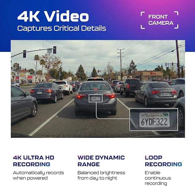 AZDOME PG17 2CH Mirror Dash Cam 4K - 12" Touch Screen - 24H Parking Mode - Mirror Dash Cam - Minimize Blind Spots - Built-in GPS & WiFi - Reverse Assist - Supports Voice Command