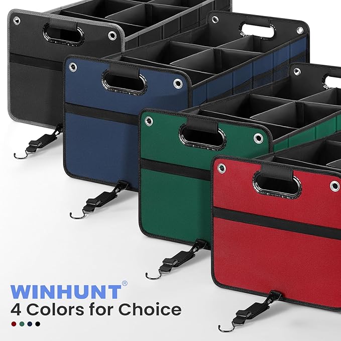 Car Trunk Organizer, Car Storage Organizer, Collapsible Multi Compartment for Car, Suv, Sedan, Truck, 100L, Extra Larger (Black, 100L)
