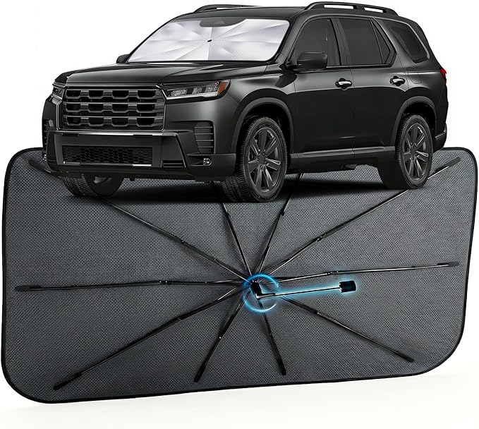 Car Windshield Sun Shade for Honda Pilot 2016-2026 –[Reflective Coated Fabric] Sunshade Umbrella for Front Window, Car Shades Sun Visor Keep Car Cool and Protects Interior, 1:1 Exact Fit