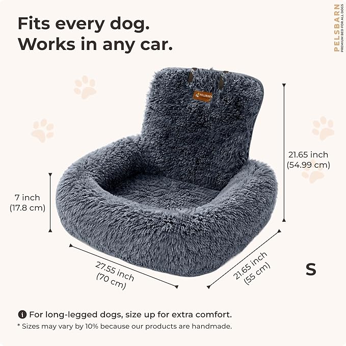 Pelsbarn Soft Comfortable Dog Protecting Car Bed 2.0 Small (Dark Grey)