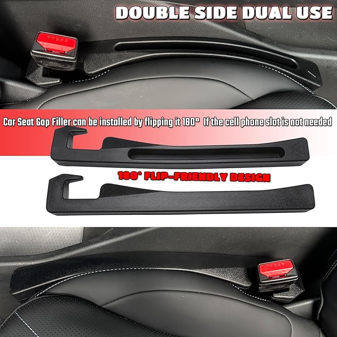 Honda Pilot Seat Gap Filler, Car Seat Gap Filler Organizer Stop Things from Dropping Customized Interior Accessories for Honda, Black Pack of 2