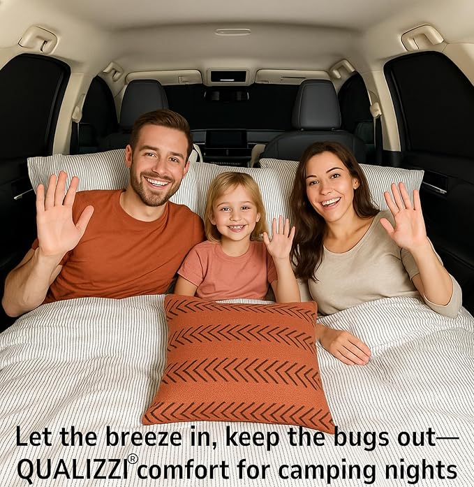 XXL/Car Side Window Shades for SUVs - Baby Protection from Sun (97% UV Reduction), Heat, Bugs & Privacy, Double-Layered Stretchy Mesh Screens, 2-Pack by Qualizzi