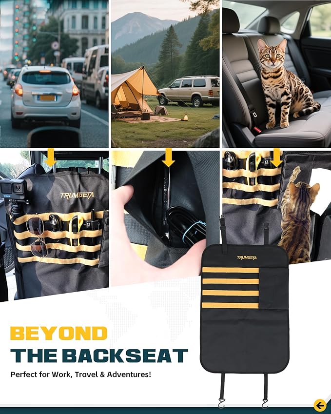 Trumgeta Seat Back Protector | Tactical MOLLE Panel Organizer | Universal Waterproof Back Cover for Compact SUVs/Trucks