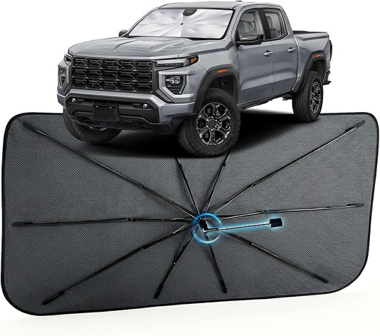 Car Windshield Sun Shade for GMC Canyon 2023-2026 –[Reflective Coated Fabric] Sunshade Umbrella for Front Window, Car Shades Sun Visor Keep Car Cool and Protects Interior, 1:1 Exact Fit