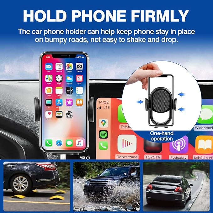 Autorder Car Phone Holder for 2019-2025 Toyota RAV4 Accessories Phone Mount 7/8-Inch Screen Cell Car Automobile Cradles Hands-Free 360 Degree Rotation
