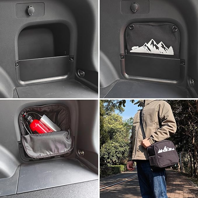 Trunk Upgrade, Trunk Organizer Pocket Multifunction Backpack, Trunk Cubby Storage bag，Cargo side pocket For Toyota Rav4 2025 2024 2023 2022 2021 2020 2019 Black, 1 pc