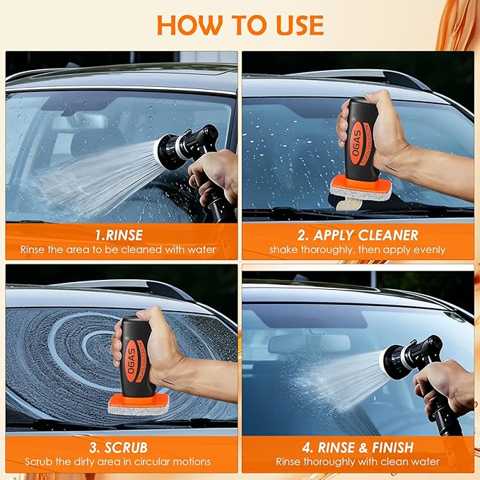 Car Glass Oil Film Remover, 100ml Roll-On with Cleaning Pad, Effectively Removes Oil Film & Smudges, Restores Windshield Clarity for Safer Driving