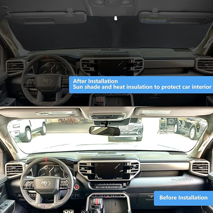Windshield Sun Shade Fit 2026 2025 2024 2023 2022-2019 Toyota RAV4 Prime LE Hybrid XLE XLE Premium Adventure TRD Off Road Front Window Sunshade Accessories SUV Sun Visor UV Protector Heat Shield Cover