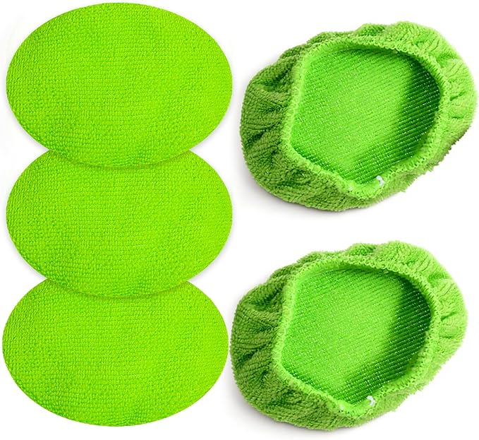 5 PCS Car Care Microfiber Cloths for Windshield Cleaner, Microfiber Cleaning Cloth for Windshield Cleaning Tool Interior Car Window Cleaner Washing Bonnets, Reusable Window Washing Pads Cover Kit