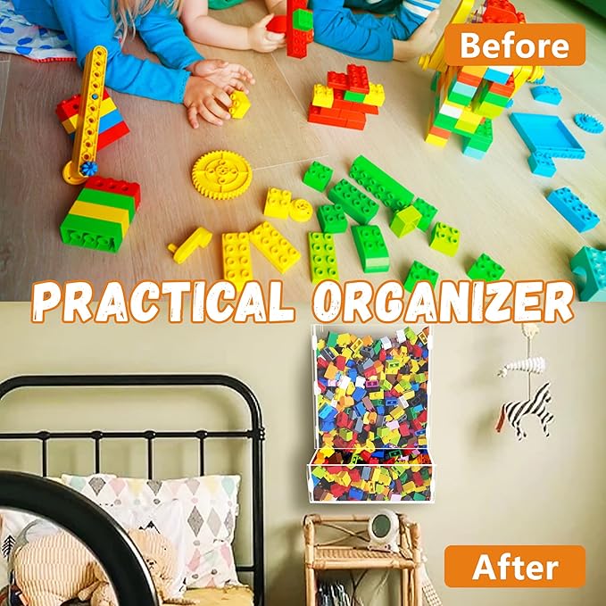 Montex Wall Toy Dispenser, Toy Car Organizer, Hanging Organizer and Storage Bin for Children's Room, Toy Storage for Blocks, Cars, Snacks, Darts (One Compartment)