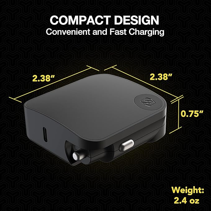 Scosche HCPDC30 PowerVolt 2 in 1 30W Home and Car Charger Compatible with USB-C Devices