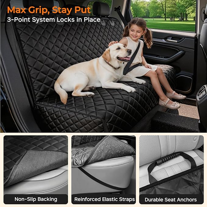 URPOWER Dog Car Seat Cover for Back Seat - Waterproof Car Seat Protector for Child Carseat & Pets, Nonslip Car Seat Covers for Cars, SUVs & Small Trucks