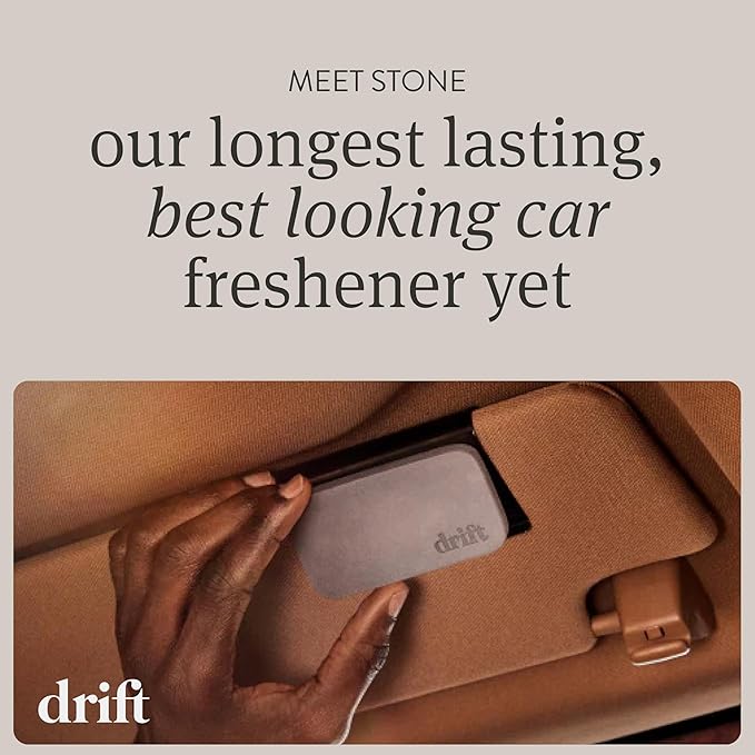 Drift Car Air Freshener - Stone Air Freshener - Car Odor Eliminator - Amber 3 Pack Starter Kit - CLIP INCLUDED - Amber 3 Pack