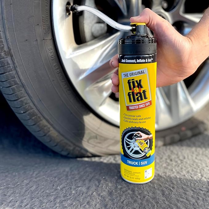 Fix-A-Flat S60369 Aerosol Emergency Flat Tire Repair and Inflator, for X-Large Tires, Eco-Friendly Formula, Universal Fit for All Cars, Trucks and SUVs, 24 oz. (Pack of 1)