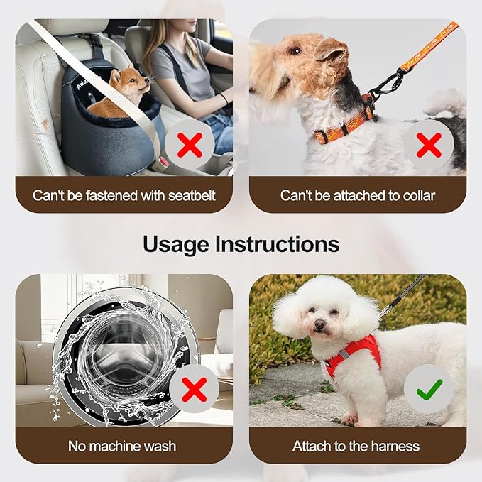 Dog Car Seat for Small Dogs, Luxury PU Leather Dog Booster Seat, Car Seats for Dogs, Can be Used as Pet Carrier Bag