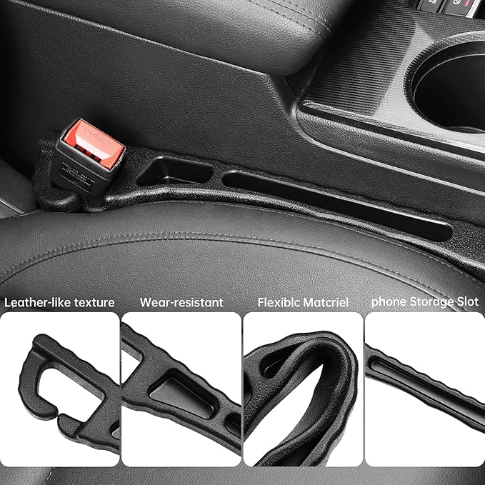Car Seat Gap Filler Storage Bag for Mazda 2024 2025 CX5 CX-5 CX30 CX-30 CX50 CX-50 2013-2023 CX9 CX-9 CX3 CX7 CX-7 Truck Console Accessories Side Plug Strip Prevent Phone Keys from Falling
