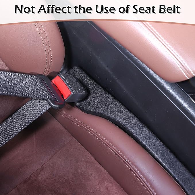 Briwill Car Seat Gap Filler, Universal Fit for Car SUV Truck, 2 Packs Car Gap Seat Filler Interior Car Accessories for Women Girl, Classic Black