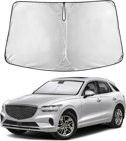 EcoNour Windshield Sunshade Compatible for Genesis GV70 2022-2024 2025 2026, Sun Visor for Front Windshield & Window Sun Shade Cover, UV Heat Blocker & Protector, Car Accessories