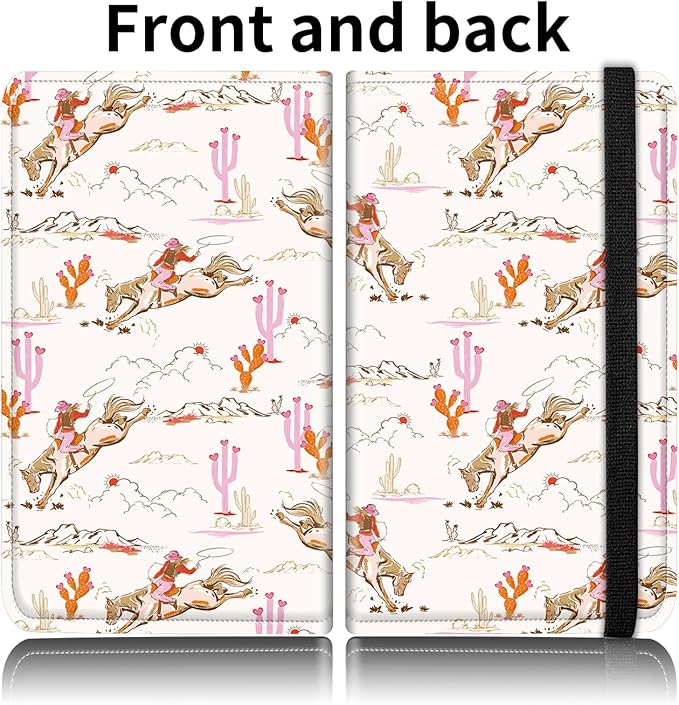 Car Registration and Insurance Card Holder, Vehicle License Documents Glove Box Compartment Organizer Wallet, ID Card Holder for Car Essentials Automobile, Cowgirl Wild West