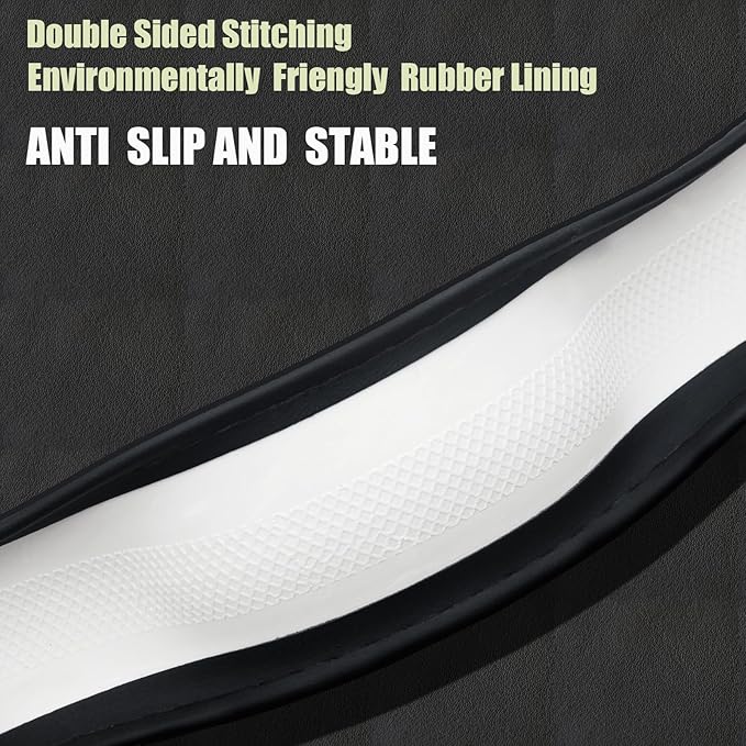 Steering Wheel Cover 15.5 inch, Non-Slip Car Wheel Protector for F-150 Tundra Range Rover, Breathable Microfiber Leather, Black