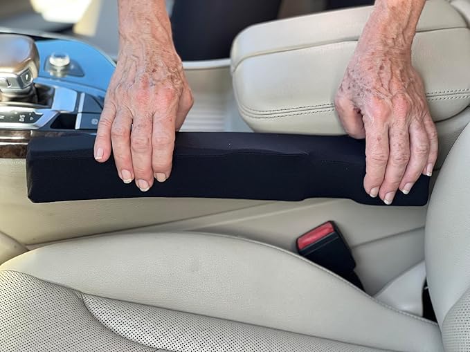 Patented Car Seat Gap Filler and Insert - As Seen On TV - Block The Gap Between The Seat and Center Console - Universal Fit Car Truck SUV - Set of 2 (Black Fabric)