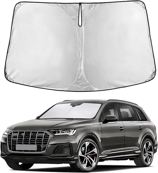 EcoNour Windshield Sunshade Compatible for Audi Q7 2016-2024 2025 2026, Sun Visor for Front Windshield & Window Sun Shade Cover, UV Heat Blocker & Protector, Car Accessories