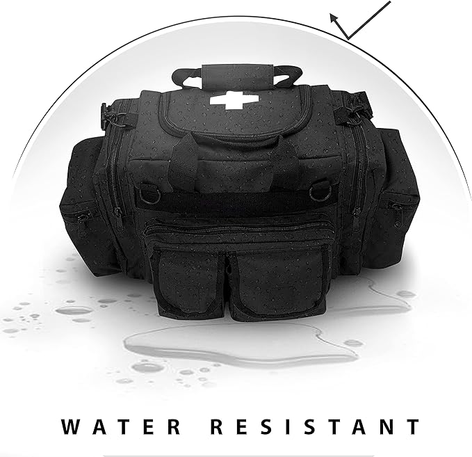 ASA TECHMED First Aid Responder EMS Emergency Medical Trauma Bag Deluxe, Black