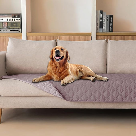gogobunny 100% Double Sided Waterproof Dog Blanket Soft Pet Bed Cover Reversible Protect Furniture Couch Sofa Car for Puppy Cat Kids (Dark Sea Fog/Light Sea Fog, 30x80 Inch (Pack of 1))