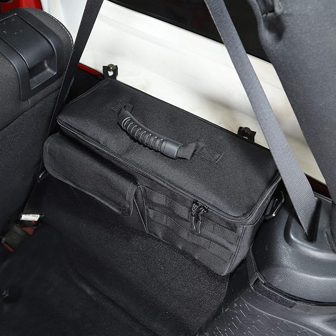 JeCar for JK Wheel Well Storage Bag Rear Trunk Organizer with Carrying Handle for 2007-2018 Jeep Wrangler JK & Unlimited 4 Door (Passenger Side)
