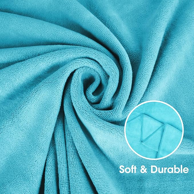 JML Bath Towel, Microfiber Towel Sets 2 Pack (30" x 60") - Large Size, Extra Absorbent, Quick Drying, Multipurpose Use as Bath Fitness Towel, Sports Towels, Yoga Towel, Aquamarine