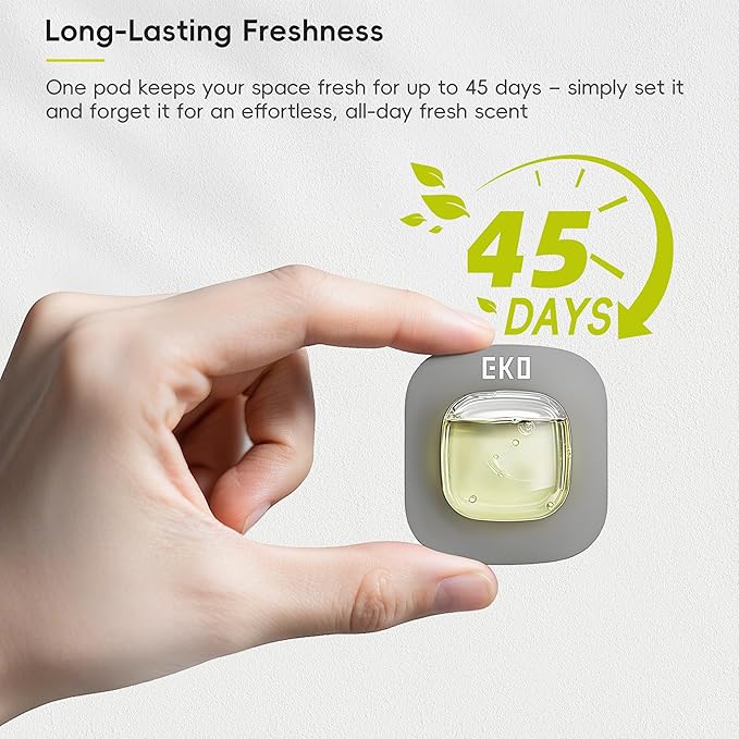 EKO Refresh Deodorizer Pod Refills, 4-Pack, Plant-Based Trash Can Deodorizer & Garbage Odor Eliminator, Long-Lasting 45 Days Air Freshener Pods for Bathroom, Closet, Storage, Compost Trash Can