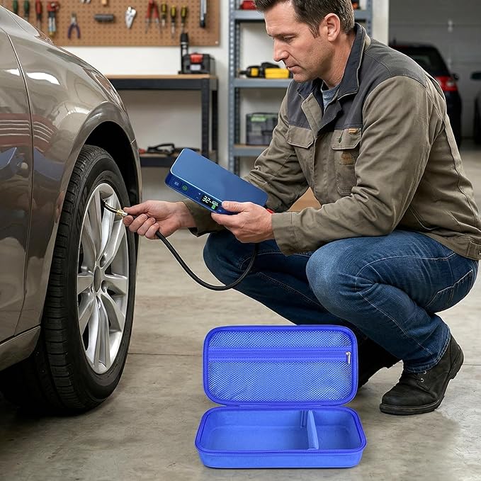 casmilee Case for Halo Bolt 58830/57720/ Air 58830/ ACDC Max 55500/ PaL 1000/ Air+ 1750/ Ultimate 2 Portable Emergency Power Kit, Holder for Car Jump Starter and Extra Accessory- Blue (Box Only)