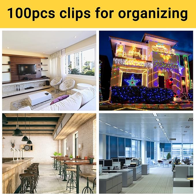 Segarty Adhesive Cable Clip, 100 PCS Small White Ideal Cords Organizer Clamps Self Sticky Wire Holder Cord Management for Hanging Tidying Wires for PC Desk Car Wall Office Home Outdoors