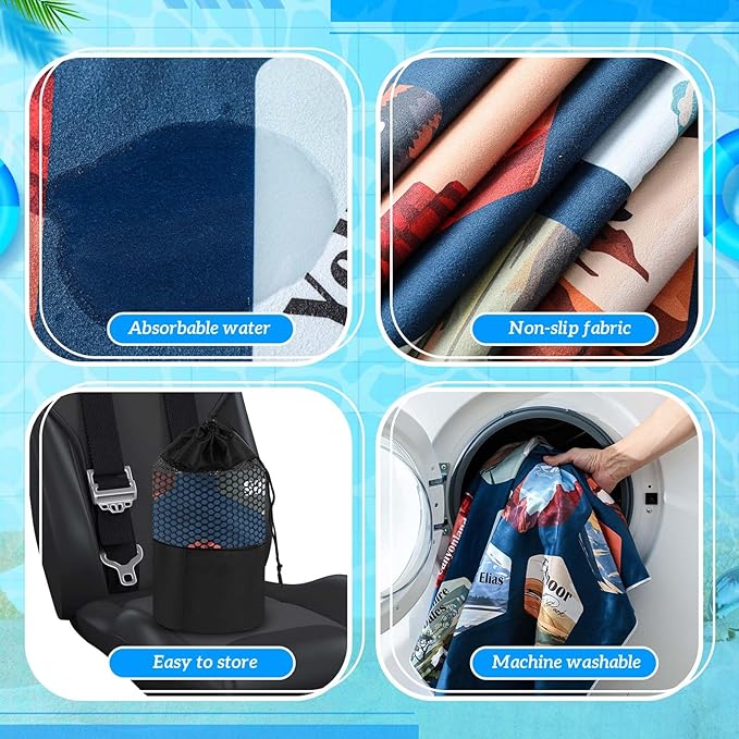 Hahafelt 2 Pack Car Seat Towel Covers with Storage Bag 63 x 32 Inch Athletic Running Towel Seat Sweat Washable Non Slip Cover Gift for Car Outdoor Sport Activities (Multi National Parks 1)